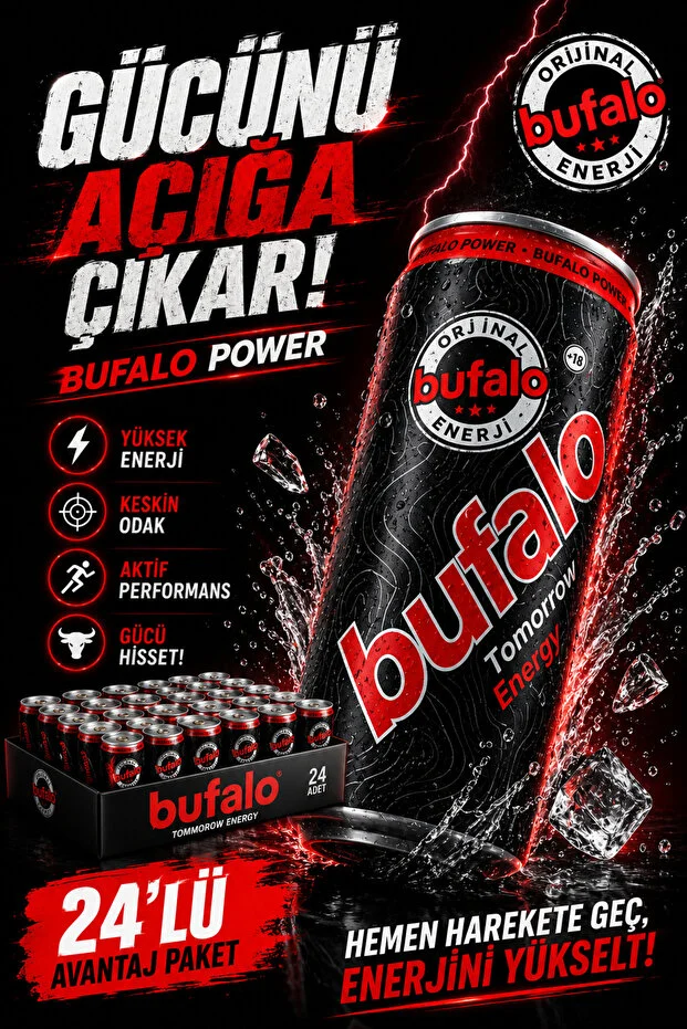 Bufalo Energy Likit 24’lü Enerji İçeceği Paketi | Avantajlı Koli