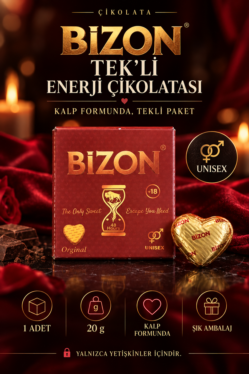 Bizon Tek’li Enerji Çikolatası