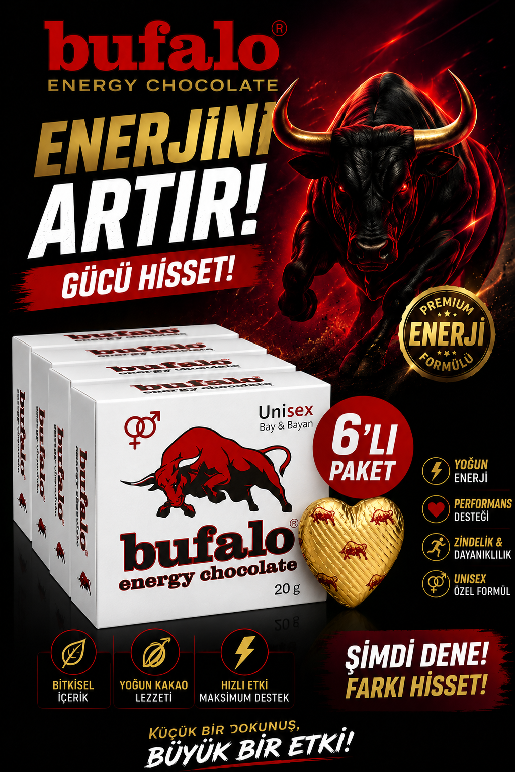 Bufalo 6’lı Enerji Çikolatası Seti | Avantajlı Paket
